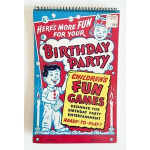Vintage 1949 Book Children's Fun Birthday Party Games Edward Smith Spiral Bound